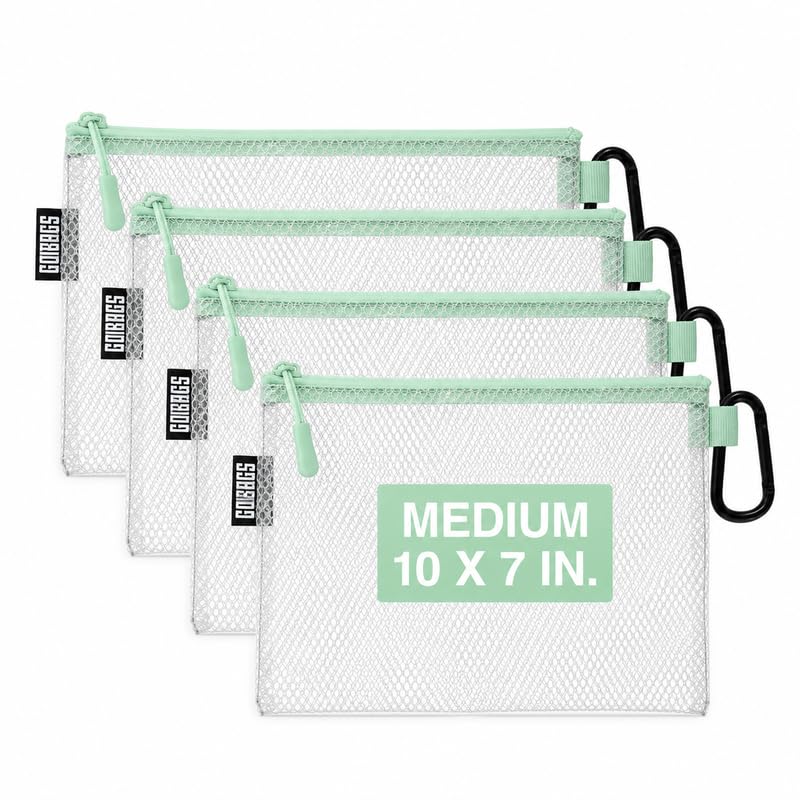 Air Production Medium Clear Zipper Pouch (Mint Green / Medium)