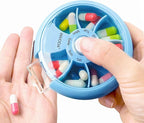 12PCS INVODA Weekly Pill Organizer 7 Compartment Rotating Pill Box - Image 4