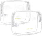BAGSMART Clear Toiletry Bag, 2 Packs TSA Approved Water Resistant Quart Size by BAGSMART