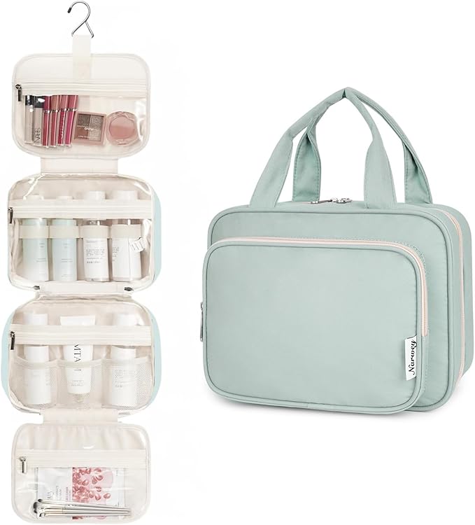 Narwey Hanging Toiletry Bag for Women Travel Makeup Bag Organizer Toiletries - Image 2
