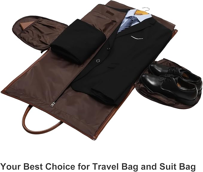 Leather Garment Bag for Travel, Modoker Carry On Travel Bag - Image 6