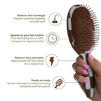 FRAMAR Hair Brush Detangler – Wet Hair Brushes For Women, Womens Hair Brush, Hair Accessories, Hairbrush For Women, Cepillos Para Cabello, Reduces Breakage – Detangle Brush - Chocolate