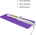 Silicone Heat Resistant Travel Pouch for Straightener, Curling Iron, Flat Iron, Waving Iron and Hot Hair Styling Tools (Purple) 1 Pack