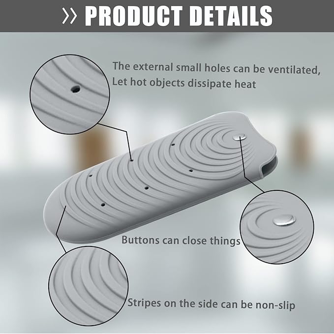 Heat Insulating Silicone Mat Pouch for Hair Styling Tools, Curling & Flat Irons Anti-Slip Travel Cover, Small Portable Straightener Pad for Curler Wands Storage, Hot Waver (Grey)