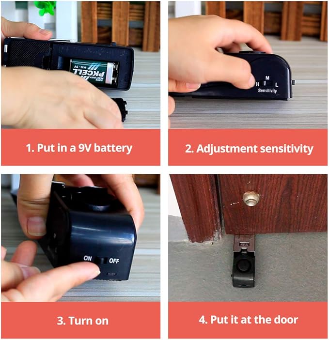 TOWODE Upgraded Door Stop Alarm 3-Pack, Stoppers Security - Image 5
