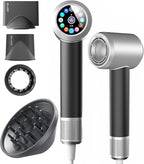 High-Speed Hair Dryer with 1.8" Touch Screen, 140,000 RPM, 5 Billion Negative Ions, 15 Custom Modes, Instant Start for Fast Drying & Hair Care 1600W