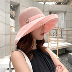 Women Wide Brim Sun Hats Metal Wired Edge Summer UV Protection Beach Fishing Hat - Image 5