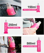Folding Soft Flask Portable Collapsible Running Lightweight Water Bottle - Image 5