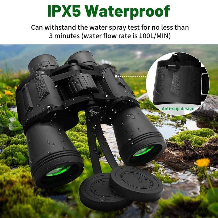 Binoculars for Adults 20x50 High Power Low Light Waterproof HD Compact Binoculars (20x50 Black-2)