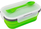 Green Food Grade Silicone Lunch Container Bento Box, Collapsible Food Storage by CCyanzi