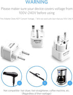 BESTEK Worldwide Travel Plug Adapter Set, Grounded Universal Power Plug Adapter - Image 6