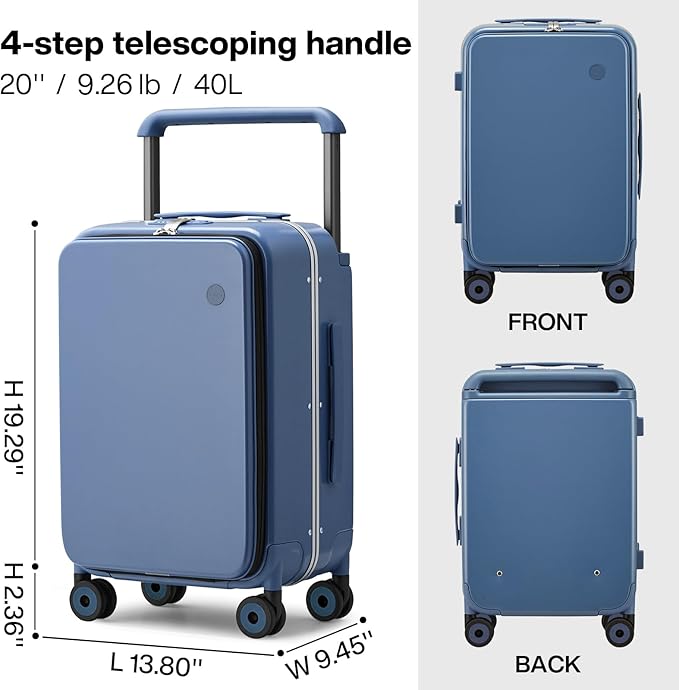 mixi Carry On Luggage Wide Handle Luxury Design Rolling Travel Suitcase PC - Image 6