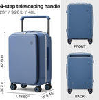 mixi Carry On Luggage Wide Handle Luxury Design Rolling Travel Suitcase PC - Image 6