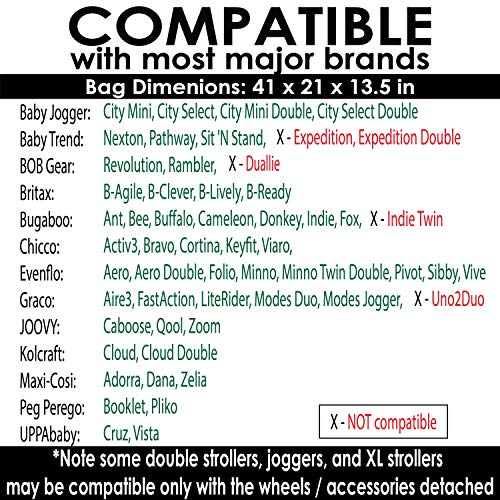 Stroller Travel Bag for Standard or Double (Black with Black Trim)