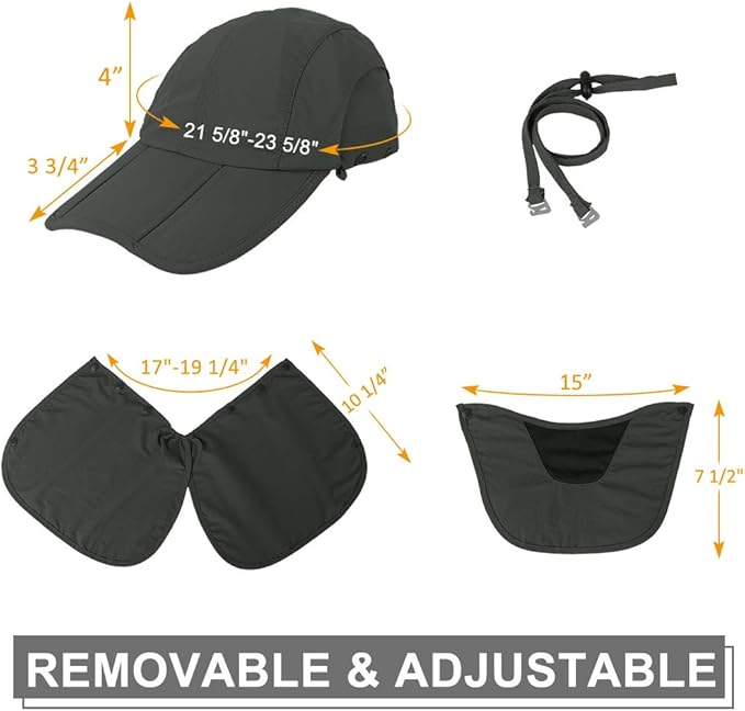 Foldable Sun Cap, Fishing Hats, UPF 50+ Protection Caps - Image 3