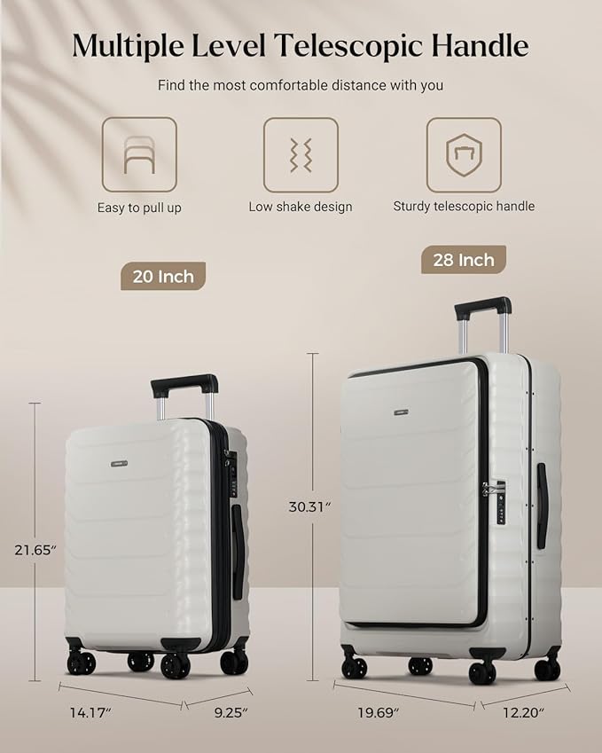 Luggage Sets 2 Pieces, 20/28 Inch PC Hardshell Suitcase - Image 9