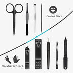 Manicure Set 9 in 1 Stainless Steel, Nail Clippers Scissors Pedicure Tools Kit - Image 4