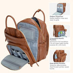 BabbleRoo Leather Diaper Bag Backpack - Image 5