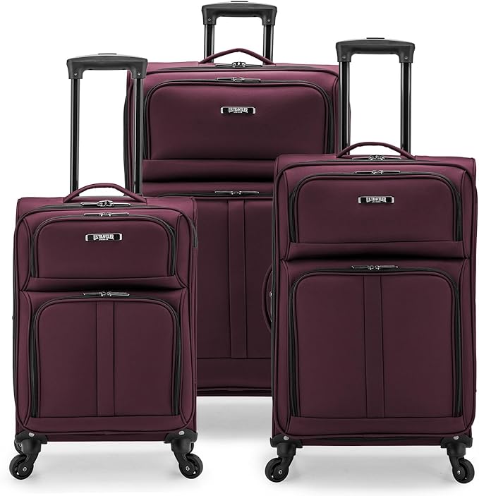 U.S. TRAVELER Anzio Softside Expandable Spinner Luggage, 3-Piece Set by USTraveler