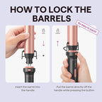 Wavytalk 5 in 1 Curling Wand Set, Dual Voltage Curling Iron Set with 5 Interchangeable Barrels Included A Thermal Brush, A Hair Crimper and 3 Ceramic Curling Wands(0.5"-1.25"), Rose Pink