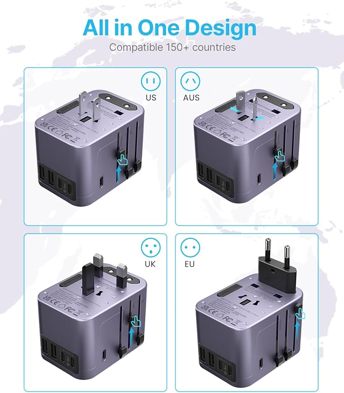 Universal Travel Adapter, VINTAR International Power Adapter - Image 2