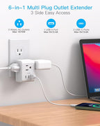 Multi Plug Outlet Extender, Power Strip Non Surge Protector Electric Outlet - Image 2