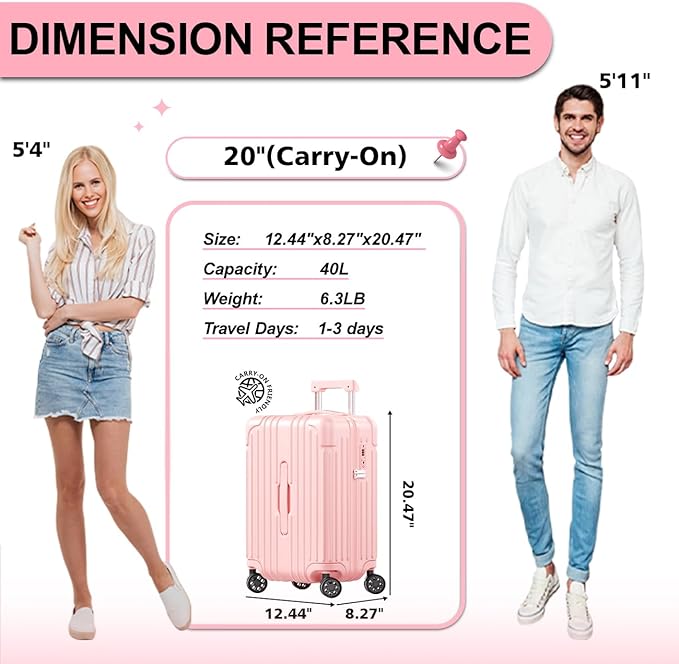 Krute Carry on Luggage 20 Inch USB Suitcases - Image 2