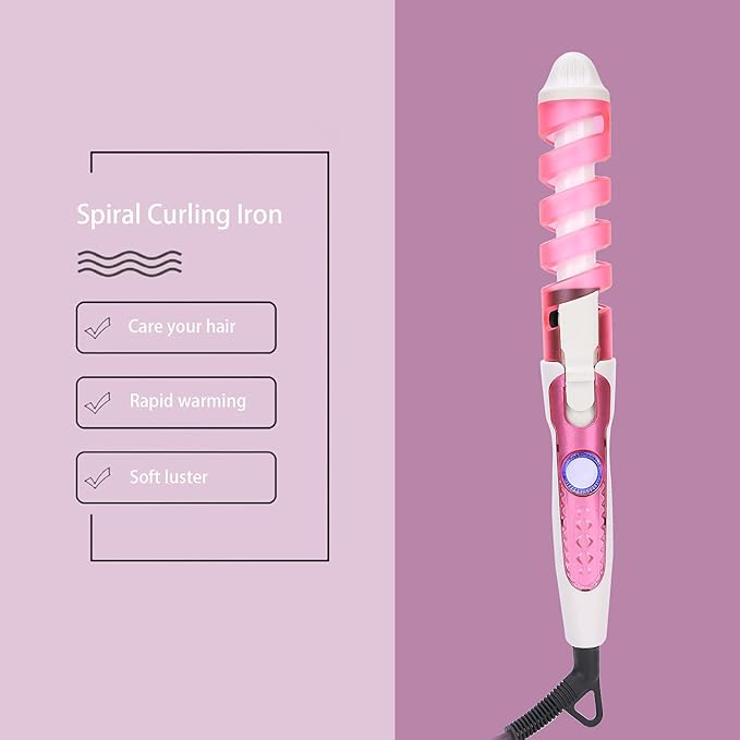 Electric Hair Curling Wand Spiral Hair Curler Curling Iron Hairstyling Tool 110‑240V