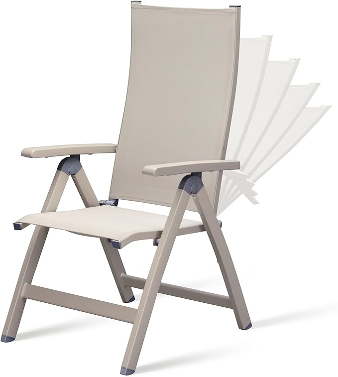 Adjustable Folding Chair, Indoor Bedroom, Outdoor Balcony, Lawn Yard Beach by SunairUpscaleFurniture