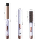 Hair Straightener and Curler, PARWIN PRO BEAUTY 1'' Flat Iron,1.25'' Curling Iron Hair Straightener Brush with Detachable Power Cord, LED Temp Control & Instant Heat Up, Dual Voltage, for Home Travel