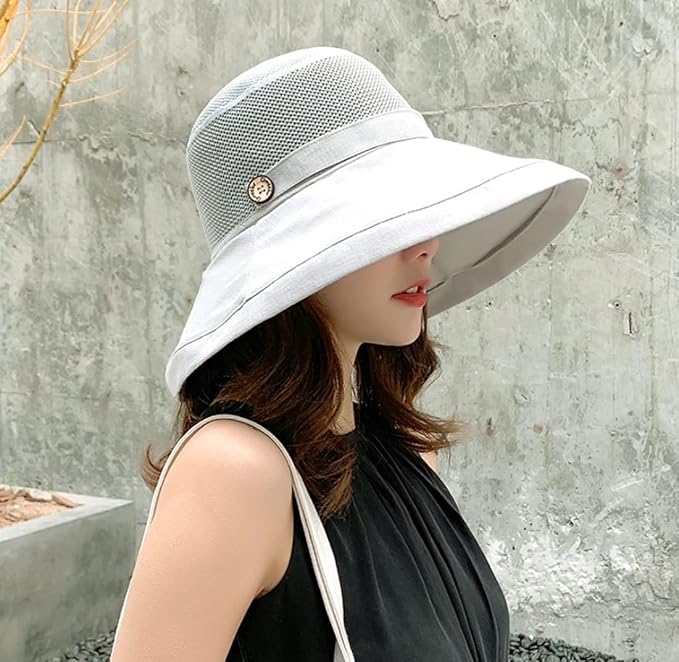 Women Wide Brim Sun Hats Metal Wired Edge Summer UV Protection Beach Fishing Hat - Image 4