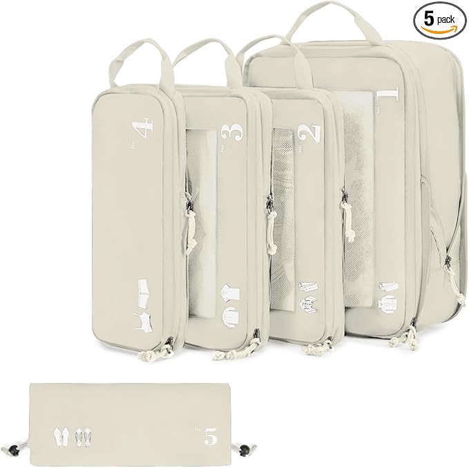 ECOHUB 5 Set Compression Packing Cubes by ECOHUB