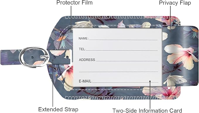 FINTIE 2 Pack Luggage Tags, Leather Name ID Labels - Image 4