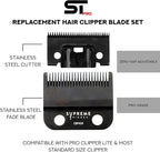 Supreme Trimmer Pro Clipper Lite | 210 Min Run Time Professional Hair Cutting Tool Set + Hair Comb, Scissors & Fade Blade | STC5000