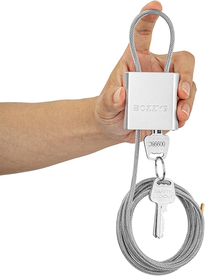 Adjustable Cable Locks with 3 Keys | 6.56ft L x 1/6in D Aluminum Steel Cable by BOZZYS