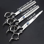 Professional Japanese Hairdressing Scissors Set - Slim Design, 7 Inch, 3 Pieces (Men & Women)