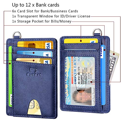 Slim Minimalist Wallet RFID Credit Card Holder for Men (small / Goatskin Royal Blue)