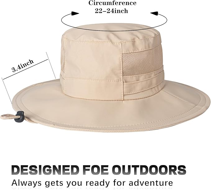Sun Hat for Men/Women, UPF 50+ Fishing Hat, Waterproof Wide Brim Bucket Hat - Image 4