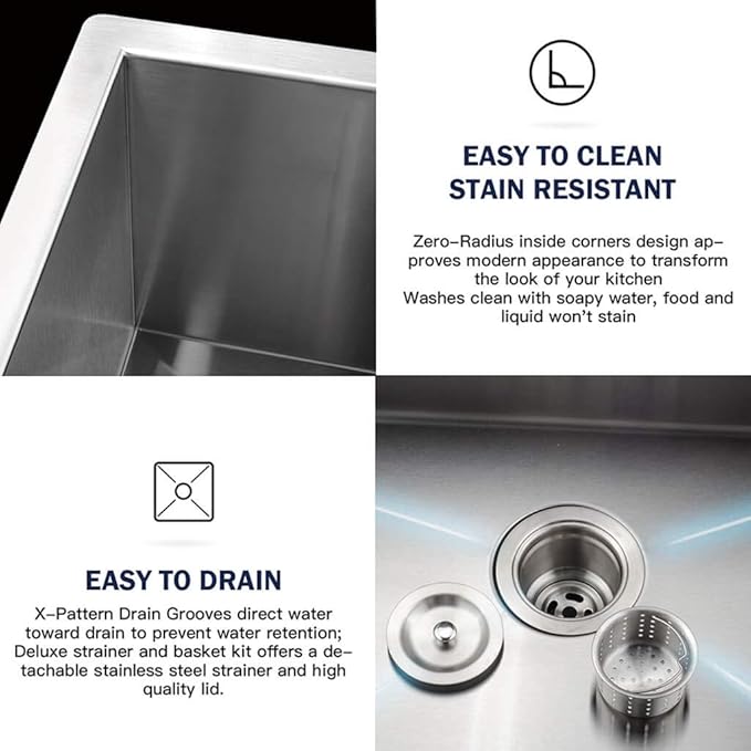 TORVA 32-Inch Undermount Kitchen Sink, Premium 304 Stainless Steel Bar Sink - Image 6