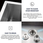 TORVA 14 x 18 Inch Undermount Kitchen Sink, Premium 304 Stainless Steel Bar Sink - Image 6