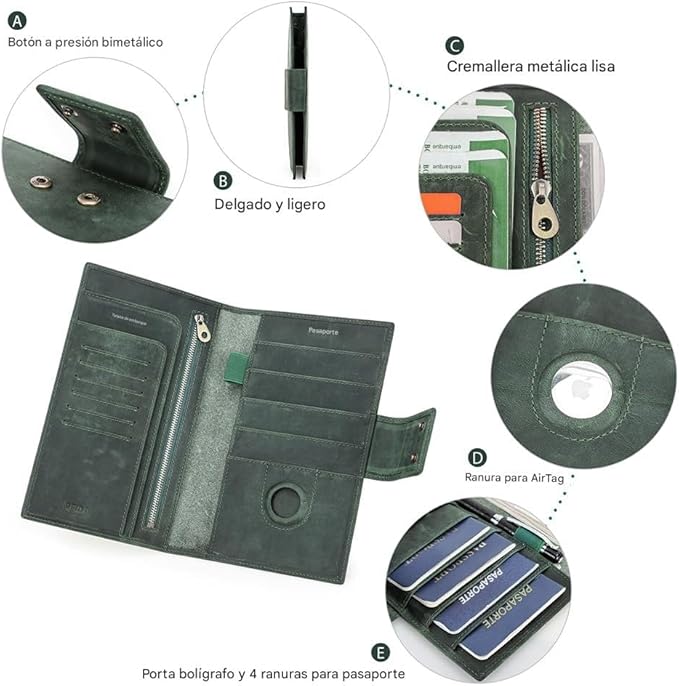 CONTACTS Full Grain Leather Family Passport Holder - Image 5