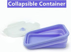 Purple Collapsible Meal Prep Containers Camping Bowls Silicone Bento Box - Image 6