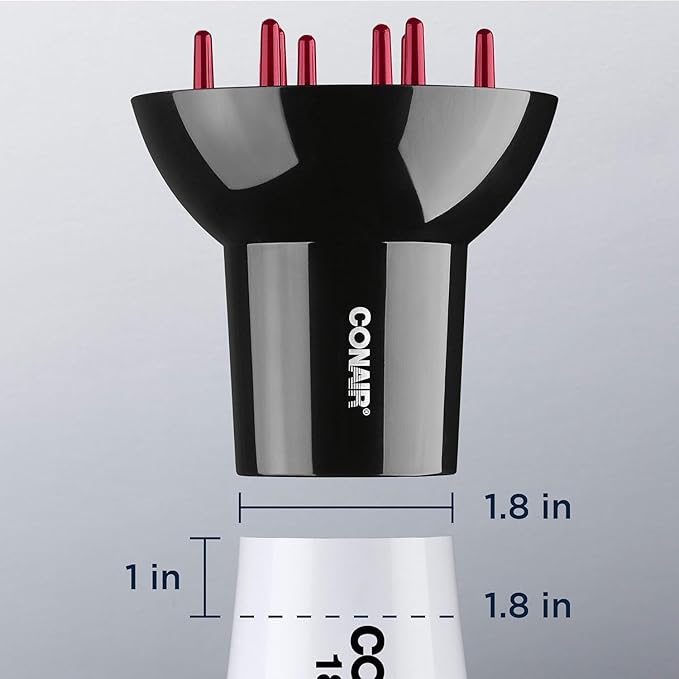 Conair Diffuser Attachment for Hair Dryer,Volumizing Universal Blow Dryer Diffuser for Frizz-Free Curls,Fits Dryers from 1.75-Inch to 2.3-Inch Nozzle Sizes,Black,(Pack of 4)