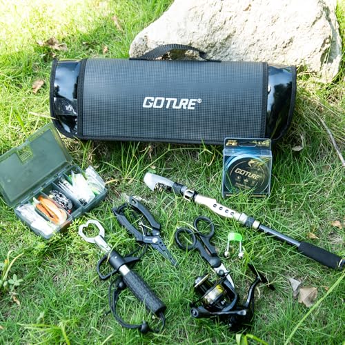 Fishing Rod and Reel Combo (1 Rod & 1 Reel Spinning Fishing Combo - Portable Fishing Rod Bag / 2.4M/8FT - B)