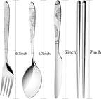 6 Pack Reusable Flatware Sets Knife, Chopsticks - Image 4