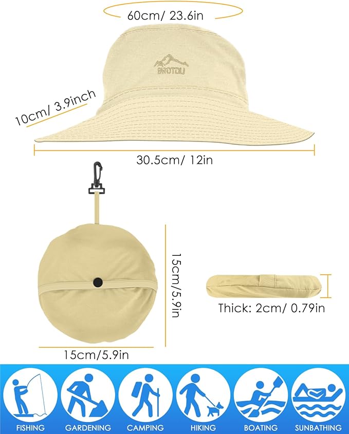 BROTOU Foldable Bucket Hats for Women/Men, UPF 50+ Wide Brim Sun Hat, - Image 6