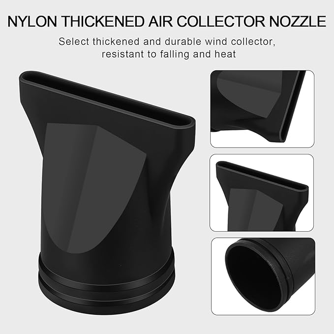 2pcs Hair Dryer Diffuser Nozzle Chi Blow Dryer Nozzle Flexible Nozzle Hair Dryer Nozzle Blow Diffuser Attachment Hair Dryer Diffuser Replacement Accessory Curly Volumizing Black