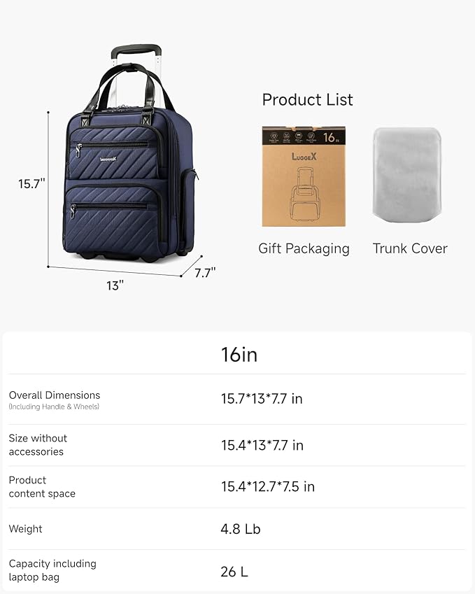 LUGGEX Underseat Carry On Luggage - Image 7
