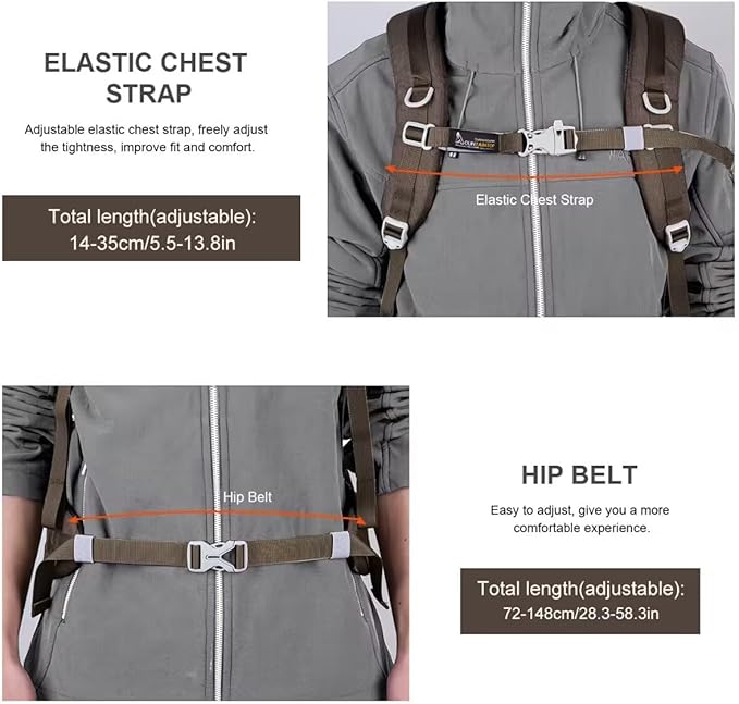 MOUNTAINTOP 40L Hiking Backpack Lightweight Travel Backpack - Image 3
