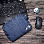 Travel Electronics Organizer Portable Cable Organizer Bag for Storage Electronic Accessories Case for Cord (Navy Blue)